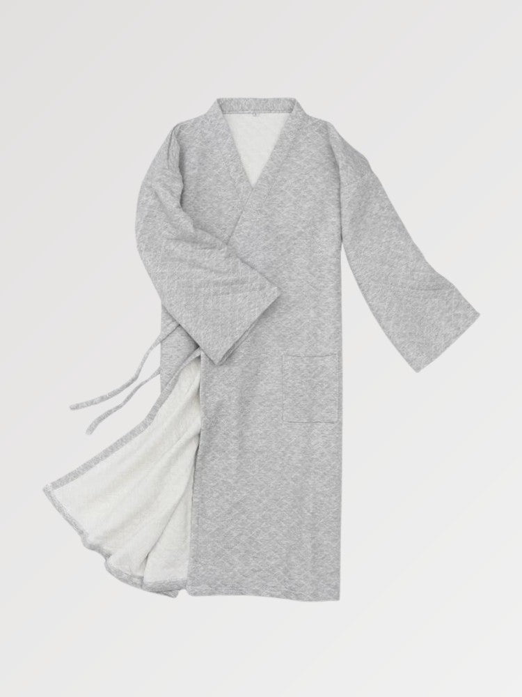 Élégant peignoir au style kimono pour homme en coton épais