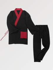 Pyjama pour homme au style japonais rouge et noir