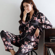 pyjama japonais en soie noir