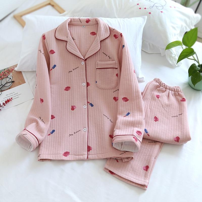 Pyjama japonais pour femme en coton épais