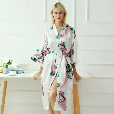 Long Pyjama Japonais Kimono Blanc