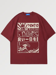 T-Shirt Oversize Japonais 'Tokyo Storm'