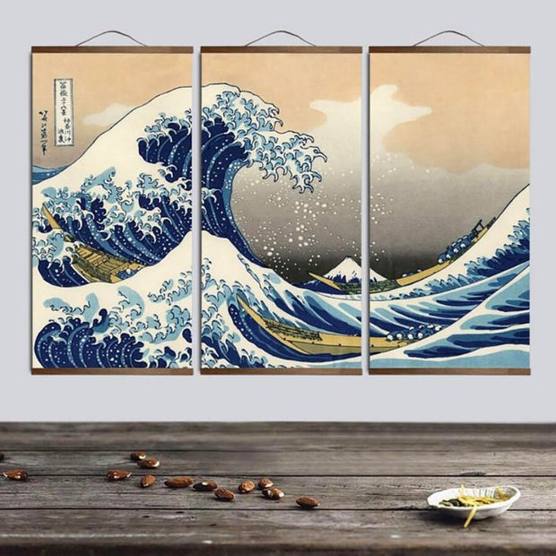 Rien de tel que ce tableau japonais de la célèbre vague de Kanagawa réalisé par Hokusai