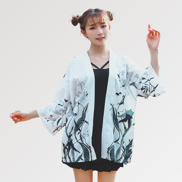 Veste Kimono Femme Blanc &