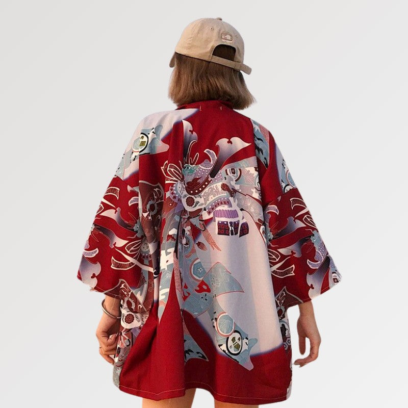 veste kimono femme rouge