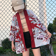 Veste Kimono Femme Rouge 'Nobuko'