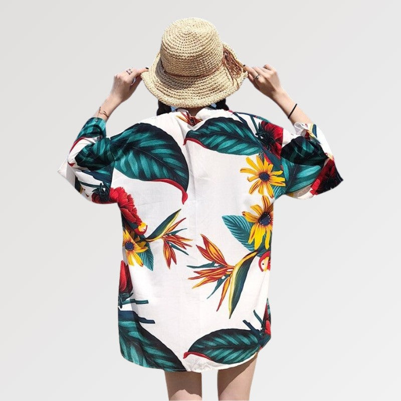 veste kimono fleuri femme
