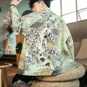 Veste Kimono pour Homme imprimée d'une Estampe japonaise traditionnelle