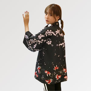 Veste Kimono Noire Femme 'Kurina'