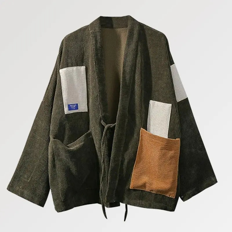 Une Veste de Kimono en Velours dans un design patchwork