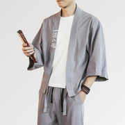 Veste Kimono à Ecriture Japonaise 'Kanji'