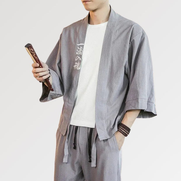 Veste Kimono à Ecriture Japonaise &