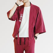 Veste Kimono à Ecriture Japonaise 'Kanji'