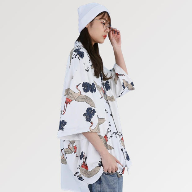 Veste à capuche longue kimono minimaliste homme femme