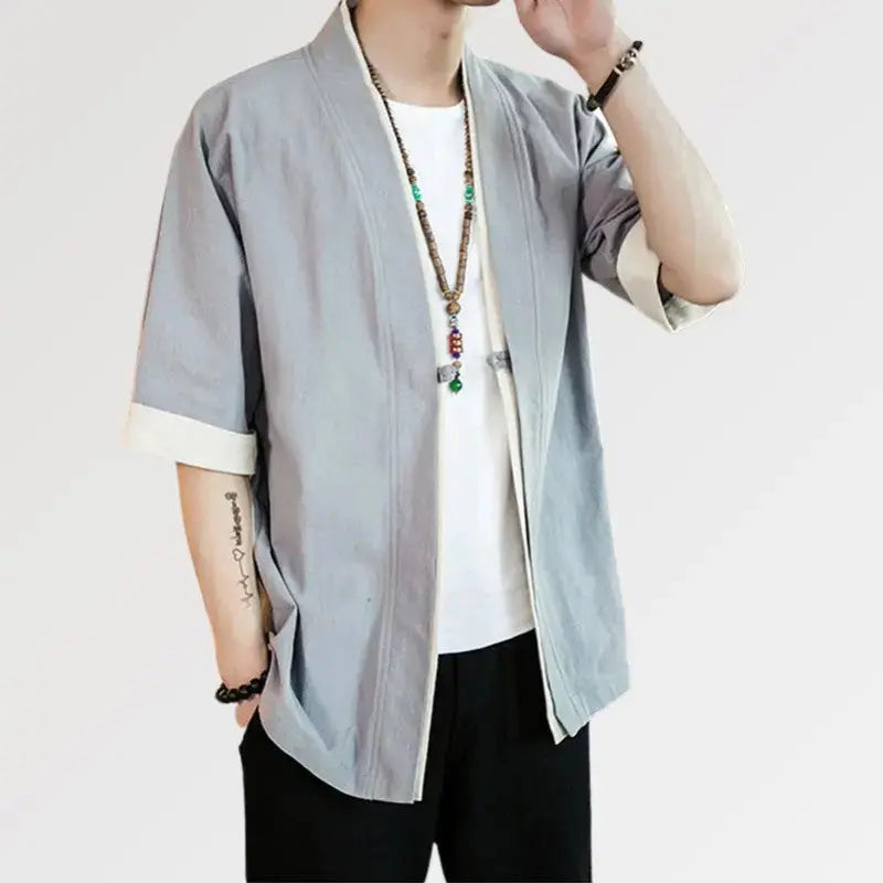 Élégante veste de kimono dans un style japonais pour homme
