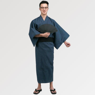 Véritable Yukata pour Homme au style japonais dans une couleur bleu marine
